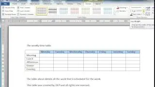 Word '07 - Tables (Putting a  border on tables/cells)