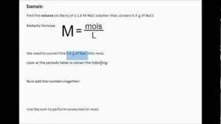 How to Calculate Volume in a Molarity Problem (Chemistry)