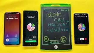 Drawing Tablet incoming Call WhatsApp Group Call Samsung Z Fold 3 vs Samsung S10E & iPhone 11