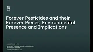 &ldquo;Forever Pesticides and their Forever Pieces: Environmental Presence and Implications&rdquo;