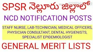 SPSR Nellore District NCD Programme Posts General Merit List Details