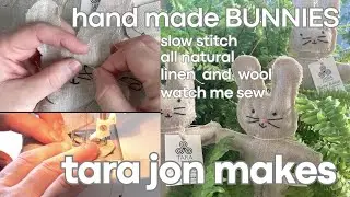 Rustic Rabbit - slow stitch hand made all natural doll