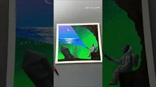Easy Acrylic Painting: Spaceman Searching for Earth #shortsfeed #shorts
