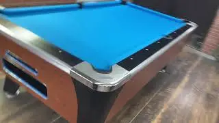 7' Dynamo Red Oak Used Coin Operated Pool Table