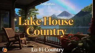 Lofi Country // Lake House Porch 🎶 Mountain Lake Views & Relaxing Guitar