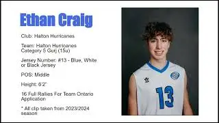 ETHAN CRAIG  TEAM ONTARIO REGIONAL PROGRAM ATHLETE ID VIDEO