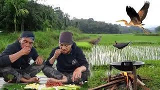 Berburu Burung Sambil Masak di Pinggir Sawah