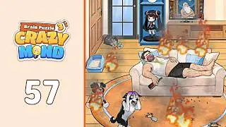 Brain Puzzle 3: Crazy Mind Level 57 Dog Fire Rescue | Every Puzzle Solved! 🎯