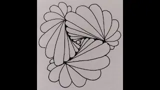 20200406 禅绕画 三朵花画法1(Zentangle)