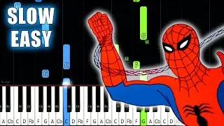 Spider-Man Song - SLOW EASY Piano Tutorial