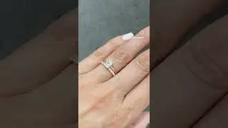 Oval engagement ring & matching micro set wedding band