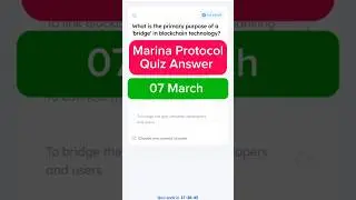 Marina Protocol Quiz Answers Today - 07 March | Marina Airdrop Quiz | FREE Crypto 2025 | #Shorts