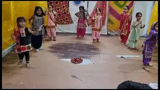 Teej celebration 🎊 by LKG n UKG Class girls 😊