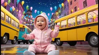 Yellow Bus New Year Light Show | Fun Action & Learning Video for Toddlers