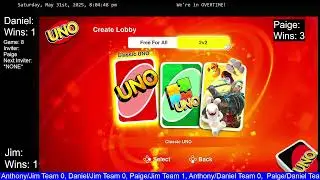 Daniel, Paige & I playing Uno Nintendo Switch, Saturday, May 31st, 2025. HDMI to USB Capture Device