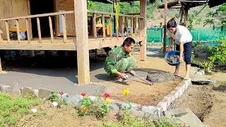 garden construction. dig holes to store water, harvest arrowroot and custard apple