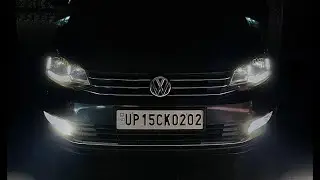 VW Vento HL+ Stock DRL + LED Headlight Night Drive Overview.