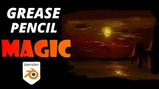 Create Beautiful Sunset Environment with Blender Grease Pencil🔥🔥🔥