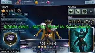 *NEW* LEGENDARY ROBIN KING IN SOLO RAIDS W/ DROWNED/BWL + DMC - METAL TEAM | Injustice 2 Mobile