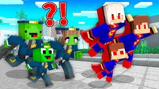 SUPERMAN JJ FAMILY Speedrunners vs Mikey POLICE FAMILY Hunters in Minecraft ! - Maizen
