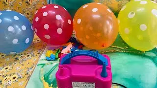 Polka dot balloon blowing | #shorts