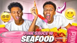 TRYING “PINK SAUCE” with KING CRAB SEAFOOD BOIL MUKBANG FRIED HOT CHEETOS MUKBANG  | LOBSTER MUKBANG