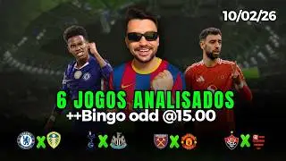 PALPITES E APOSTAS DE FUTEBOL PARA HOJE 10 02 2026 + BILHETE PRONTO (TER&Ccedil;A-FEIRA)