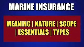 Marine Insurance - Meaning, nature, scope, essentials, principles and types