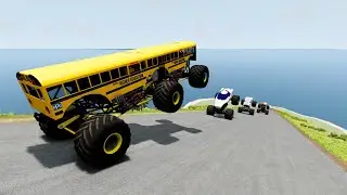Epic Hight Speed monster trucks Jumps & Crash #015 in BeamNG Drive_BMNG SPEEDY