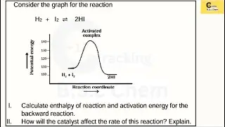 Cal. Enthalpy of reaction & Ea for the backward reaction & How will the catalyst affect the R.O.R?