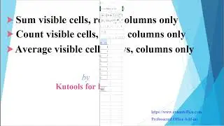 Easily sum/count/average visible cells, rows, or columns only using Kutools for Excel