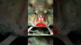 Is This Fish Wearing Lipstick?! 💄🐟 #RedLippedBatfish #WeirdFish #DeepSeaCreatures #shorts