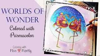 Worlds of Wonder | Coloring Tutorial with Prismacolor | Johanna Basford | Flamingo Part 2