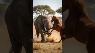 Elephant vs Horse They kick faster than you blink!