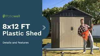 Patiowell 8x12 Plastic Kick-it Storage Shed New Color
