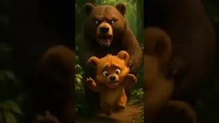 finally the bear cub was caught😂😂 #babyanimals #animals #animation #bearcub #funny