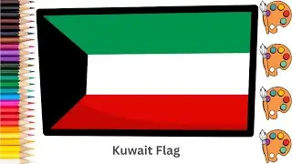 Kuwait Flag - Sketch Art and Paint | Step by step tutorial | Pencil to Palette