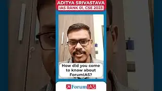 How did you come to know about ForumIAS? | Aditya Srivastava | IAS Rank 1 | #shorts