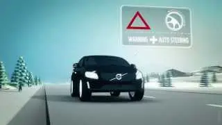 Volvo Road Edge and Barrier Detection with Steer Assist Animation | AutoMotoTV
