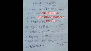 important English questions#sa2exam #english #9thclass