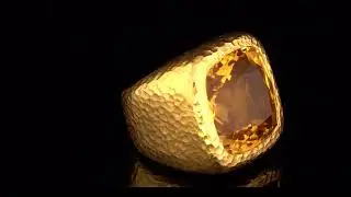 Dior Citrine Hammered Gold Cocktail Ring For Sale Opulent Jewelers