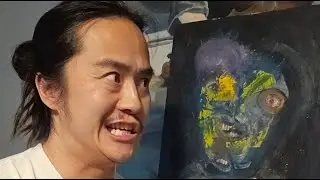 Painting over this ugly self portrait 🫠