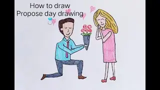 Simple and easy Propose day drawing / Step by step Propose day drawing / Happy Propose day