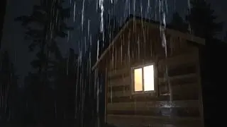 Heavy Rain on Cozy Cabin Window 🌲 5 Mins to Black Screen (10 Hours)