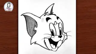 Tom Drawing Easy with Pencil | Tom and Jerry Cartoon Characters Drawing | Tomy Head Drawing