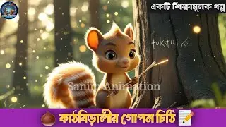 ছোট কাঠবিড়ালী টুকটুকির গোপন চিঠি | ভালো কাজের গল্প | Bengali Moral Story | Sanim Animation #shorts