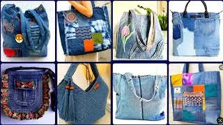 LATEST DESIGN DENIM HANDMADE RECYCLED TOTE BAGS #TRENDING IDEAS