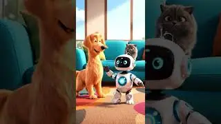 Dog Meets Robot&hellip; Cat Handles It 😹🤖 #funnypets #entertaininganimals
