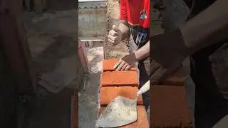 Bricklaying for header bonding method 🧱✅✅✅ #shorts #shortsfeed #construction #bonding #brickwork