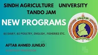 I New Departments I BS Programs I Sindh Agriculture University Tando Jam